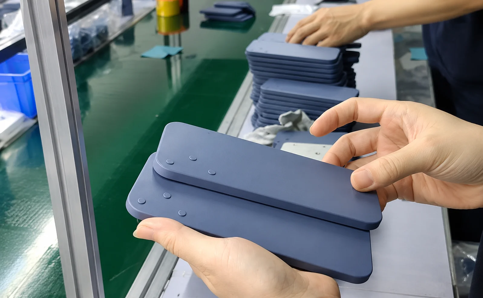 Appearance and dimensional inspection of overmolded parts