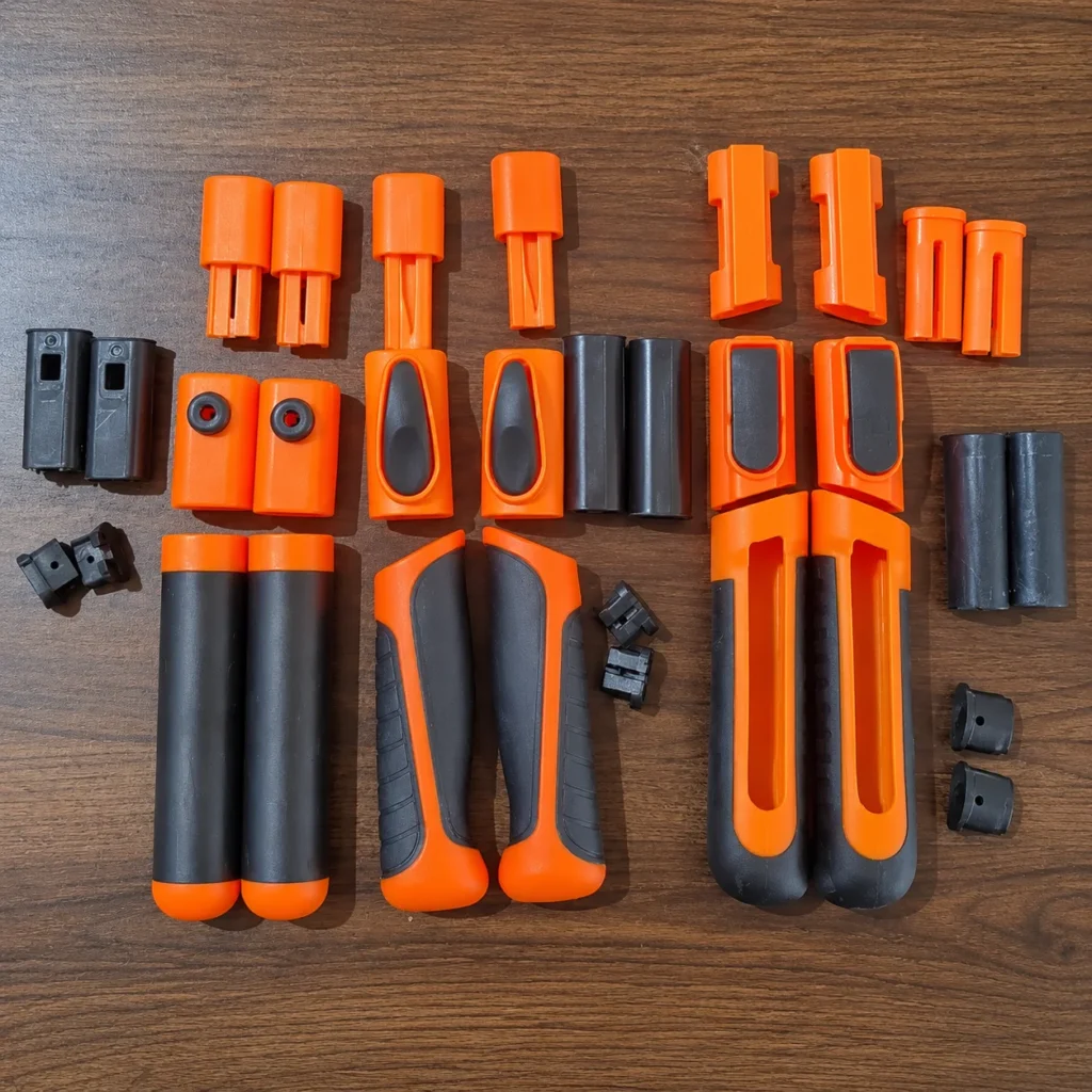 Assembly reduction through integrated two-shot injection molding