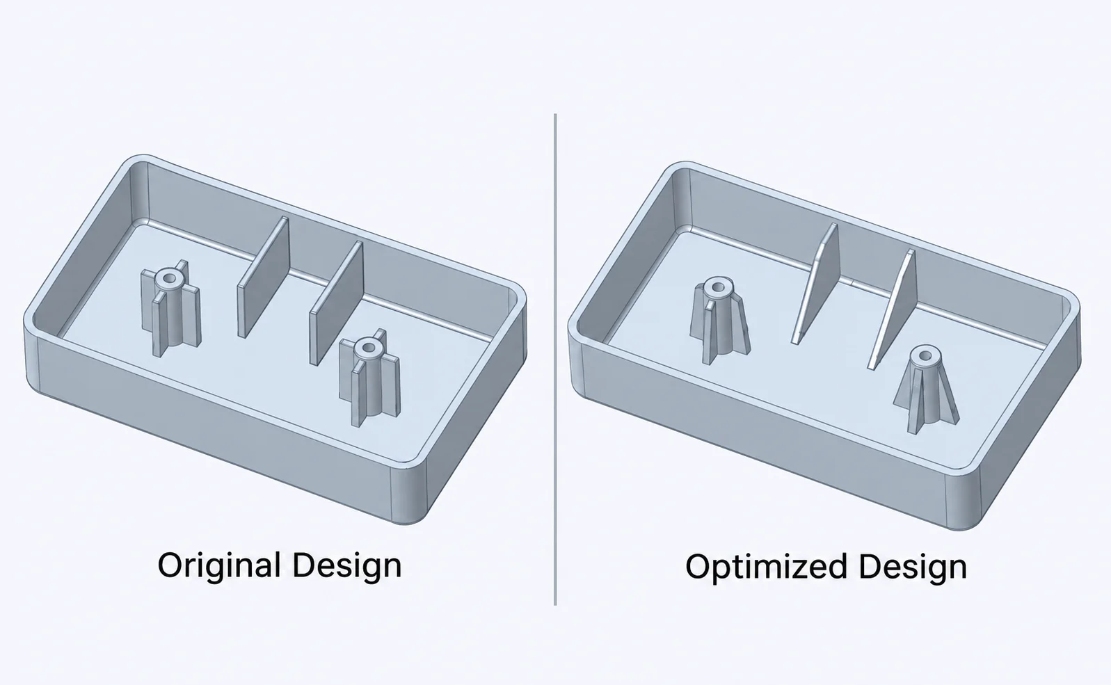 Wall thickness and rib design for gas-assisted injection molding